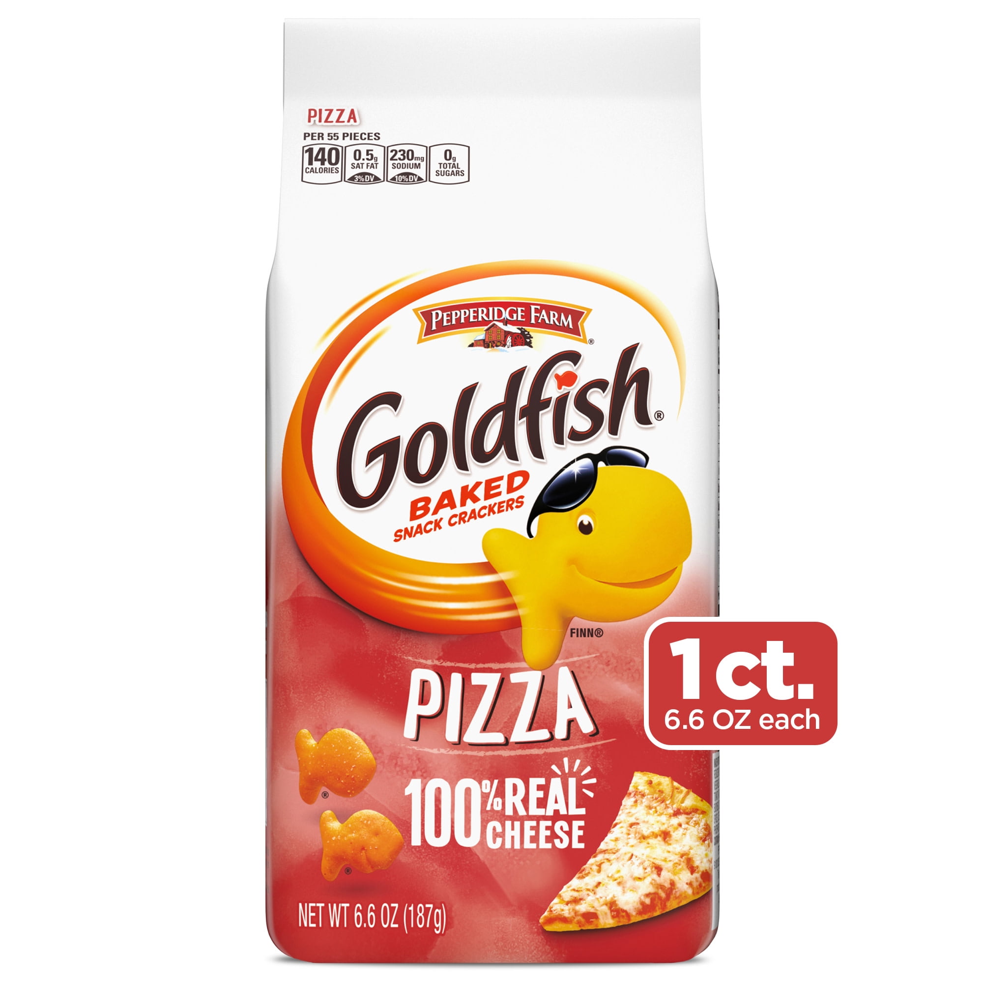 Goldfish Pizza Crackers, Snack Crackers, 6.6 oz bag