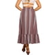 thumbnail image 3 of Falda midi impresa de verano bohemia para mujer, con cintura alta elástica, estilo A, color rojo oscuro, talla S, 3 of 6