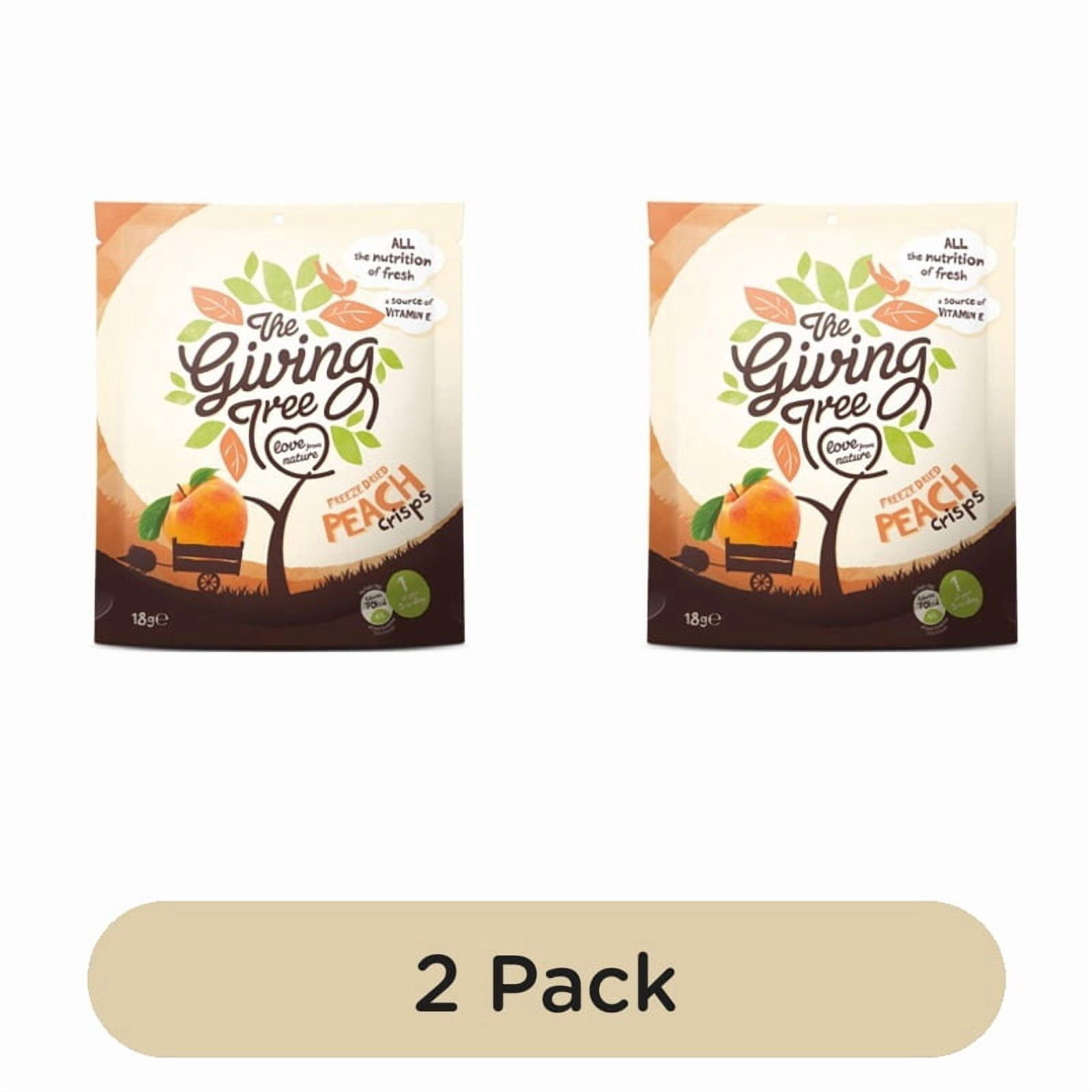 The Giving Tree Freeze Dried Peach Crisps 18g, British Import (Pack of 2)