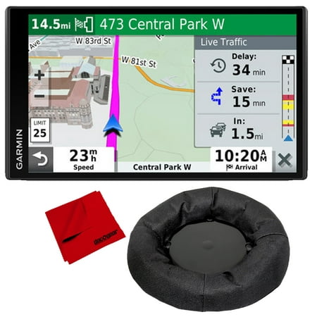 Garmin DriveSmart 65 & Traffic with Included Cable & Weighted GPS Dash Mount + More