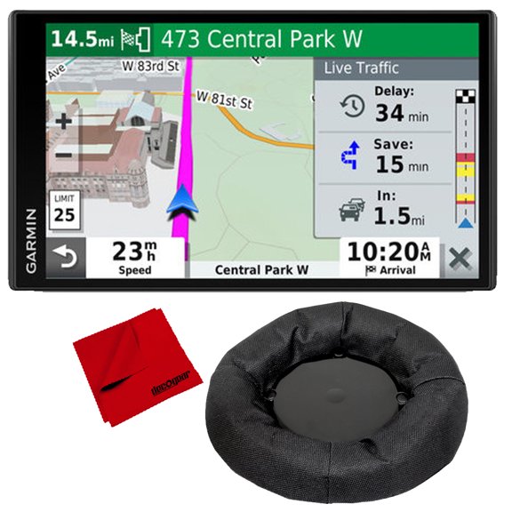 Garmin DriveSmart 65 & Traffic with Included Cable & Weighted GPS Dash Mount More
