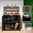 thumbnail image 4 of Feasto Garden Potting Bench with Storage Cabinet,Outdoor Gardening Table & Work Bench for Horticulture,Brown, 4 of 10