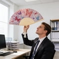 thumbnail image 4 of SIYTUAU Traditional Bamboo Frame Folding Fan With Paper Surface And Butterfly Pattern For Photography Prop And Home Decor 8.27 Inches, 4 of 7