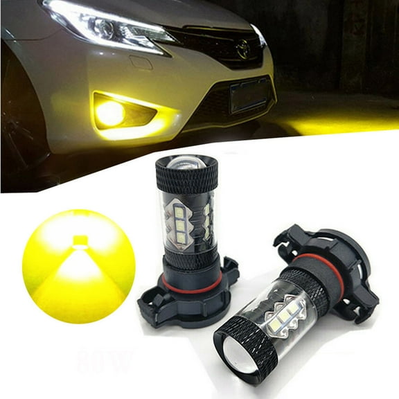 Yellow 5202 LED Fog Light Bulbs For Jeep Cherokee 2014-2019
