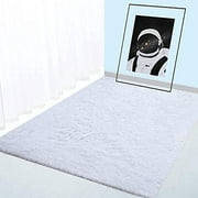 BOYASEN Ultra Soft Indoor Modern Area Rugs Fluffy Living Room Carpets for Children Bedroom Home Decor Nursery Rug (APPR 2 x 3 ft, White)