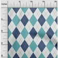 thumbnail image 2 of oneOone Georgette Viscose Turquoise Blue Fabric Check Argyle Diy Clothing Quilting Fabric Print Fabric By Yard 42 Inch Wide, 2 of 5