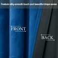 thumbnail image 5 of JIUZHEN Velvet Blackout Curtains for Bedroom - Thermal Insulated Room Darkening Grommet Window Drapes for Dining Room/Meeting Room, Set of 2 Panels with Tiebacks, 52 x 96 inches, Blue, 5 of 10