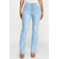 thumbnail image 4 of Women'S Soft Slim Micro-Flare Jeans, Five Buttons Design, Lifting The Buttocks And Tightening The Body, With Elastic Washed Micro-Flare Jeans, 4 of 8
