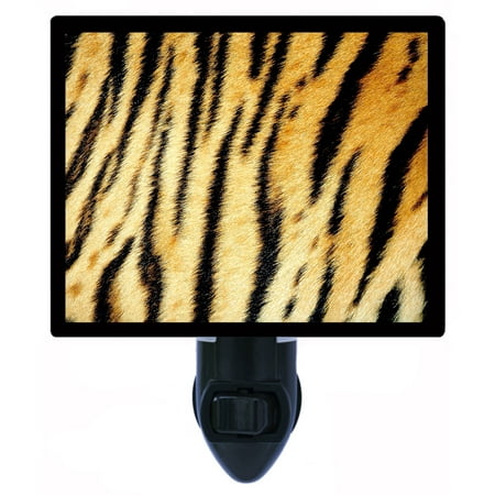 

Decorative Photo Night Light Plus One Extra Free Switchable Insert. 4 Watt Bulb. Image Title: Tiger Fur. Light Comes with Extra Bulb.