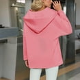 thumbnail image 5 of HOMBOM Womens Heavyweight Sweatshirt Winter Pullover Pink with Pocket Plain Tops for Women V-Neck, 5 of 8