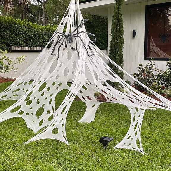 Osmanthus Spider Webs Halloween Decorations, Stretchy Halloween Beef Netting Spider Web, Spooky Spider Web Decorations for Haunted House