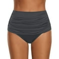 thumbnail image 3 of Women‘S High Waisted Swim Bottom Ruched Bikini Tankini Swimsuit Briefs, 3 of 5