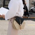 thumbnail image 4 of Sywqhk Paja En Forma De Hexágono + Bolsos De Hombro De Pu Beach Women Top-Handle Bags (Black) Sywqhk Para estrenar, 4 of 8