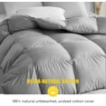 thumbnail image 5 of DOMDEC Goose Down Quilted Comforter with Corner Tabs, 100% Cotton Shell Duvet Insert, 450 Fill Power 70oz European Feather - All Season Grey, California King Size 96x106 Inches, 5 of 5