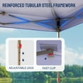 thumbnail image 3 of CROWN SHADES 10'x10' Pop Up Gazebo with Mosquito Netting Outdoor Canopy Tent for Patio, Yard, Wheeled Storage Bag Blue, 3 of 8