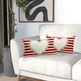 thumbnail image 6 of Valentines Day Lumbar Pillow Covers 12X20 Inch Red White Stripes White Heart Decorative Rectangular Pillow Cases Valentine''s Day Cotton Linen Throw Pillows Set of 2 Home Decor For Sofa Couch Outdoor, 6 of 6