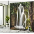 thumbnail image 5 of Ambesonne Nature Shower Curtain, Waterfall Forest Cascade, 69"Wx84"L, White Green, 5 of 5