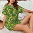 thumbnail image 4 of Rocae traditional Irish colours for Two Piece Sleepwear Pajamas Sets for Women Soft Short-Sleeved Pjs with Lounge Shorts-Large, 4 of 6