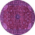 thumbnail image 1 of Ahgly Company Indoor Round Persian Purple Traditional Area Rugs, 6' Round, 1 of 4