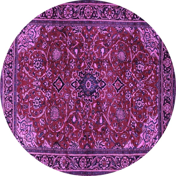 Ahgly Company Indoor Round Persian Purple Traditional Area Rugs, 6' Round