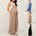 thumbnail image 5 of Womens Maternity Overalls Sleeveless Pregnancy Jumpsuits Casual Loose Solid Color Elasticity Romper with Pocket, 5 of 5