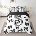 thumbnail image 2 of Feelyou Leopard Print Letter Twin Bedding Sets 7-Piece, Fashion Bowknot Monogrammed S Bedding Comforter Set, Cool Girl Ribbon Reversible Sheet Sets, Ultra Soft Bedroom Decor, 2 of 8