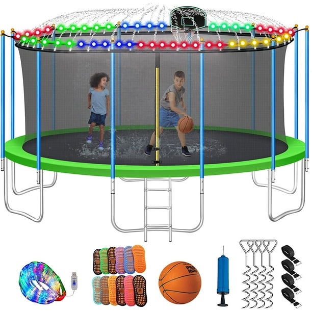 OFLAN 16 FT Trampoline for Adults and 10 Kids with Enclosure Net