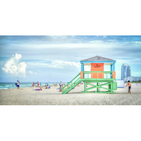 LAMINATED POSTER Ocean Florida Vacation South Beach Lifeguard Stand Poster Print 24 x