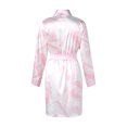 thumbnail image 4 of Fortune Women Satin Silk Robe Long Sleeve Silky Kimono Bathrobe Sleepwear, 4 of 6