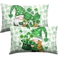 thumbnail image 2 of St Patricks Day Gnomes Lumbar Pillow Covers 12x20 Set of 2 Green Lucky Shamrock Decorative Pillow Cover St. Patrick''s Clovers Bow Hat Cushion Cases Spring Rustic Outdoor Pillowcase for Couch Sofa, 2 of 6
