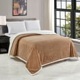 thumbnail image 3 of Plazatex Reversible And Comfortable Braided Oversized Sherpa Blanket - King 108x90", Mocha, 3 of 3