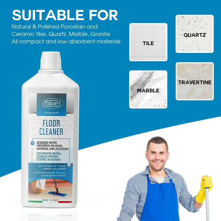 Faber Tile Floor Cleaner – Mop Cleaning Solution – 1L Concentrated Neutral Detergent for Daily Floor Cleaning - Quick Shine Floor Cleaner - Tile