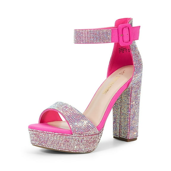 Women's Platform Block Heel Sandals with Ankle Strap for Formal & Party Wear