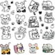 thumbnail image 1 of Sellos transparentes de silicona con diseño de gato, ratón y gatito (2 estilos). Reutilizables. Fondo para sellos postales., 1 of 9