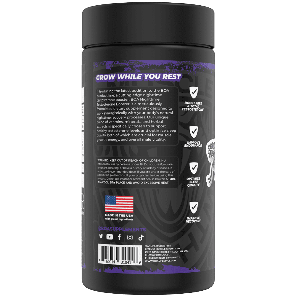 BOA Onyx Nighttime Support Capsules – Sleep & Recovery Support Supplement with Herbal Blend, Magnesium & Melatonin – 120 Capsules