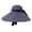 Navy, variant on Women's Striped Sun Hat Wide Brim Bow Detail Foldable UV Protection Adjustable Chin Strap for Beach Travel and Outdoor Activities Hat