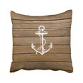 thumbnail image 1 of RYLABLUE Square Throw Pillow Covers White Anchor Vintage Rustic Brown Wood Decorative Pillowcases Polyester 18 X 18 Inch With Hidden Zipper Home Sofa Cushion Decorative Pillowcase, 1 of 1