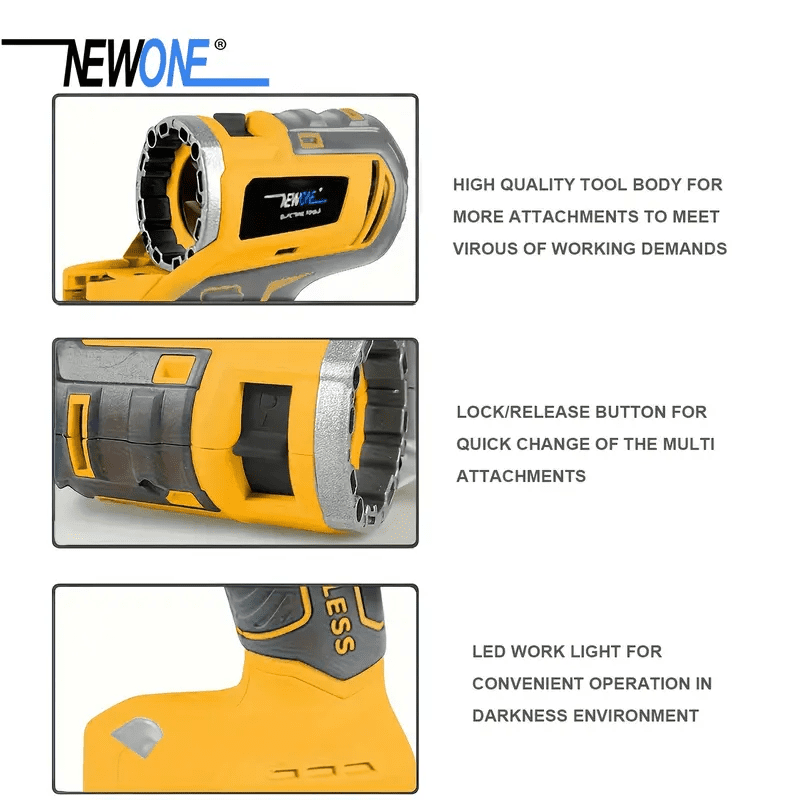NEWONE Cordless Power Tool Combo Kit 18V 5-Tool Set Impact Wrench, Drill, Circular Saw, Palm Sander, Reciprocating Saw Include Batteries and Charger Cordless Power Tool Set