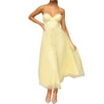 thumbnail image 1 of Gupgi Robe Longue en Tulle pour Femme Couleur Unie à Bretelles Spaghetti Dos Nu Corset Robes Cocktail Robe de Soirée Formelle, 1 of 5