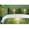 thumbnail image 4 of Ambesonne Forest Duvet Cover Sets, Summer Trees Upward View, 2-Queen, Fern Green and Yellow, 4 of 7