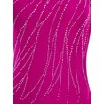 thumbnail image 6 of inlzdz Women Glittery Ballroom Dance Dress Lace Long Sleeve Tango Standard Competition Dancing Clothes Hot Pink S, 6 of 7