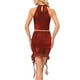 thumbnail image 3 of Conjunto de Top Corto de Cuello Halter y Falda Mini Rizada para Fiesta de Mujeres Chic en Rojo, 3 of 6