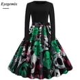 thumbnail image 4 of Vestido de Halloween de moda 2020 para mujer, vestido midi de manga larga con estampado de calabaza, vestido de fiesta vintage, vestido de fiesta, 4 of 5