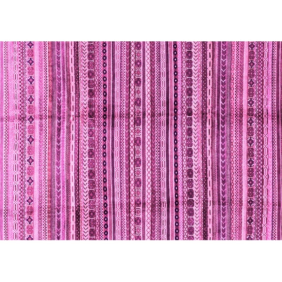 Ahgly Company Indoor Rectangle Abstract Pink Modern Area Rugs, 7' x 9'