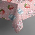 thumbnail image 5 of Pink Cow Milk Strawberry Pattern Square Tablecloth,Waterproof Square Table Cover,Wipeable Spillproof Washable Table Cover for Home Kitchen Party Decor 52"x52"(132x132cm), 5 of 6