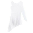 thumbnail image 3 of Alvivi Women's Asymmetric Lace Ballet Leotard Dress Gymnastics Figure Ice Skating Costume White XL, 3 of 7