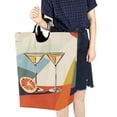 thumbnail image 4 of Yayeee Freestanding Laundry Hamper with Handle Collapsible Large Storage Basket for Clothes, Beige Glasses, 4 of 7