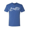 thumbnail image 2 of Enjoy Jesus Christ and Thou Shalt Never Thirst Coke Parody | Mens Inspirational/Christian Premium Tri Blend T-Shirt, Vintage Royal, Small, 2 of 3