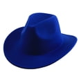 thumbnail image 3 of Mens Western Hats - Stylish Cowboy Hat Western Wool Mid Brim Performance Costume Hat For Outdoor Casual Wear Ethnic Folk Design,Dark Blue,One Size, 3 of 4