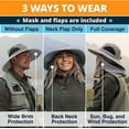 thumbnail image 4 of GearTOP Fishing Hat with Flaps UV Protection Sun Hat Womens with Drape Beach Hats with Neck Protection Sun Hat with Neck Flap, Light Grey, 4 of 6